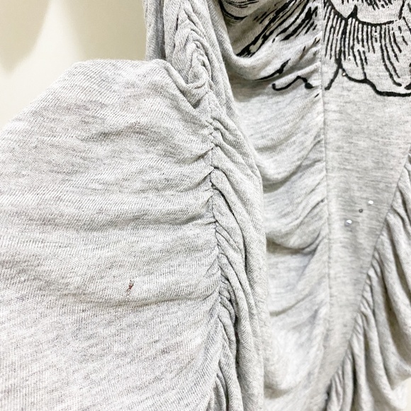 Language Angels Floral Rhinestone Draped Blouse S - Picture 9 of 9